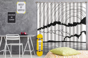 3D Abstract Sun Mountain Lake Ink Curtains and Drapes GD 3636- Jess Art Decoration