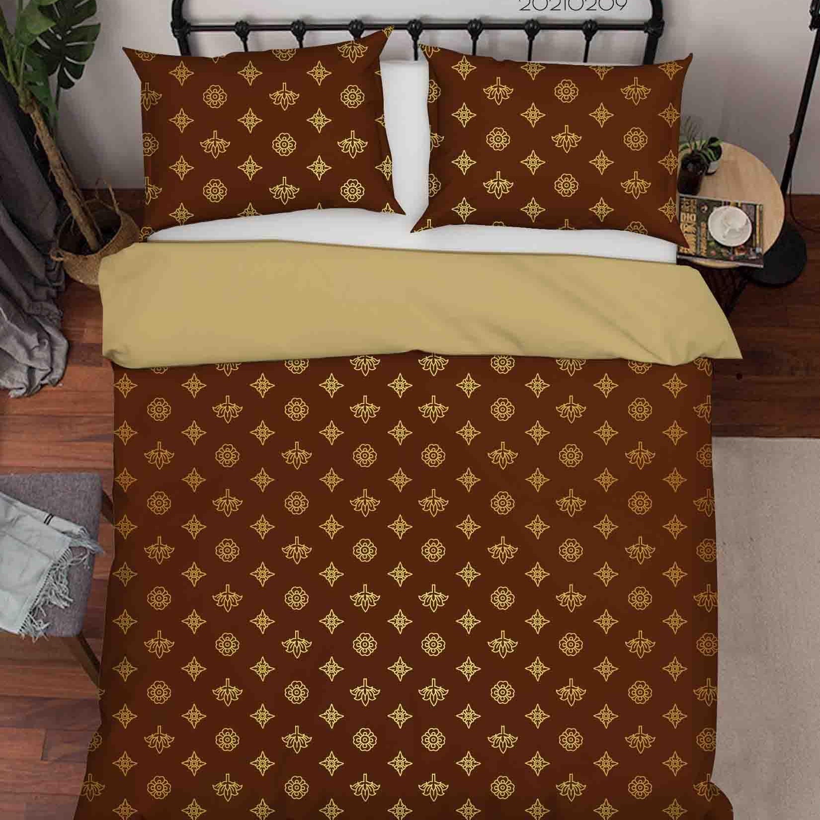 3D Abstract Golden Decoration Quilt Cover Set Bedding Set Duvet Cover Pillowcases 284- Jess Art Decoration
