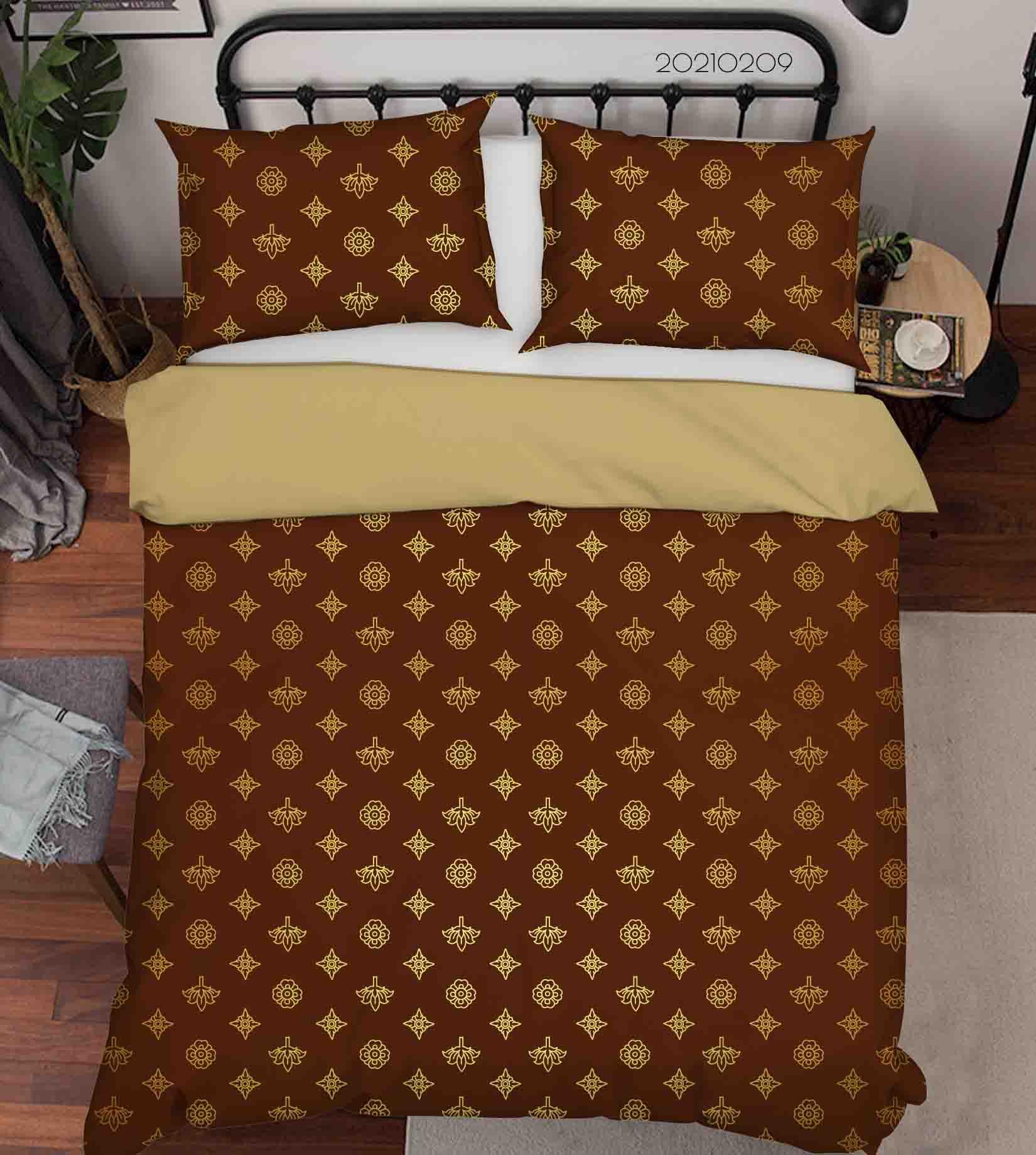 3D Abstract Golden Decoration Quilt Cover Set Bedding Set Duvet Cover Pillowcases 284- Jess Art Decoration