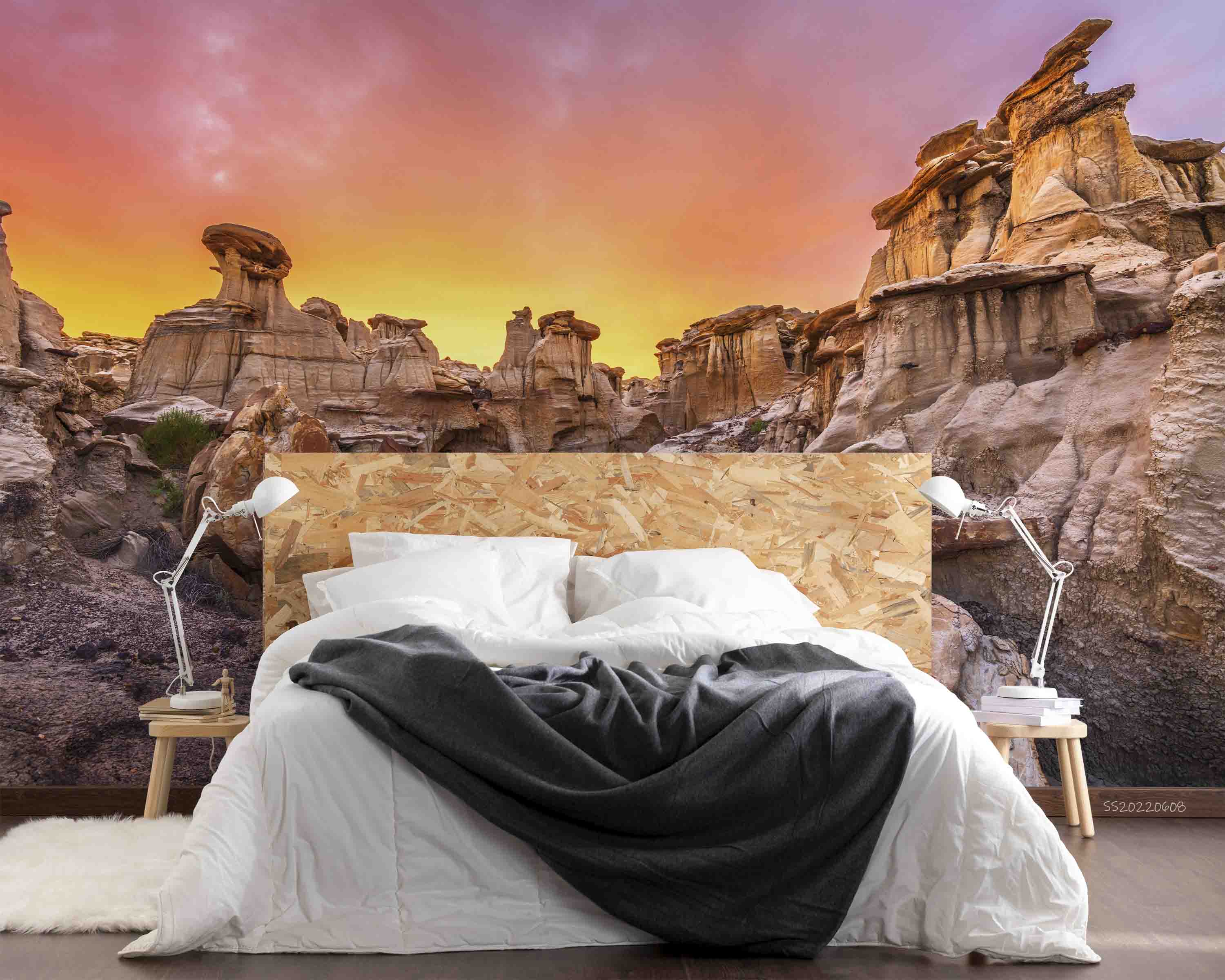 3D Canyon Rock Sunset Landscape Wall Mural Wallpaper GD 477- Jess Art Decoration