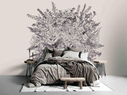 3D Gray Floral Wall Mural Wallpaper SF53- Jess Art Decoration