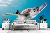3D Blue Sea Turtle Wall Mural Wallpa  39- Jess Art Decoration