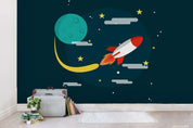 3D Cartoon Planet Astronaut Wall Mural Wallpaper WJ 1464- Jess Art Decoration