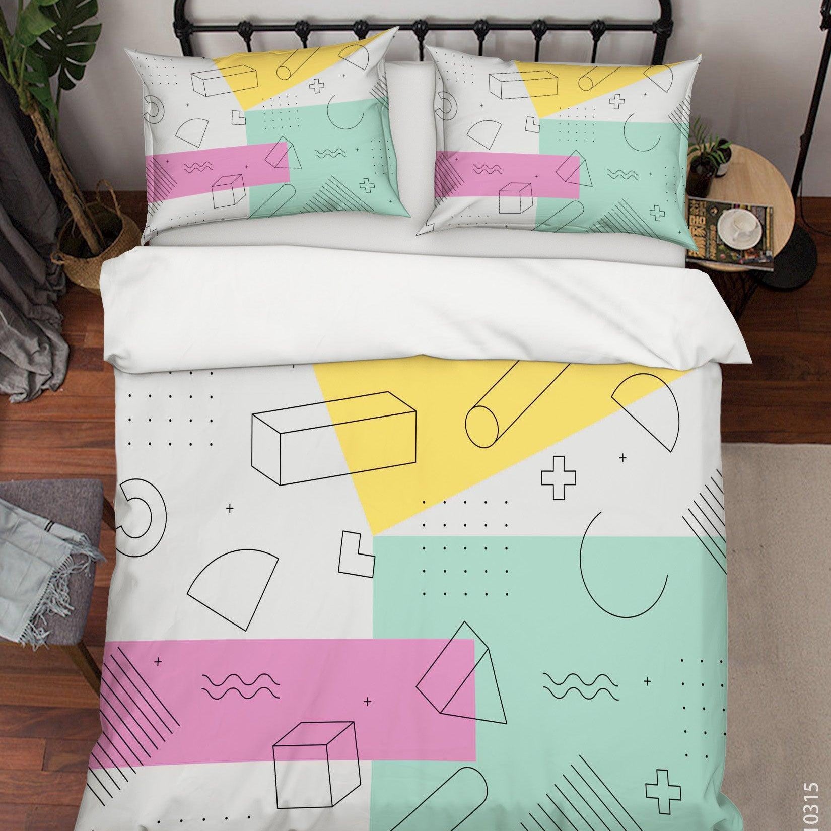3D Abstract Color Pattern Quilt Cover Set Bedding Set Duvet Cover Pillowcases 78- Jess Art Decoration