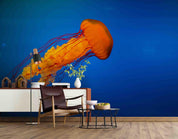 3D Blue Jellyfish Wall Mural Wallpaper SF05- Jess Art Decoration