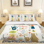 3D Cartoon Animal Flower Quilt Cover Set Bedding Set Pillowcases 61- Jess Art Decoration