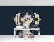 3D Cartoon Barbell Wall Mural Wallpaper LXL 823- Jess Art Decoration