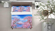3D Landscape Japan Fuji Mountain Cherry Blossom Pink Floral Quilt Cover Set Bedding Set Duvet Cover Pillowcases LXL- Jess Art Decoration