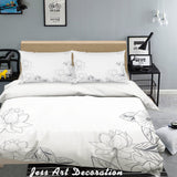3D Simple Line Drawing Flowers Quilt Cover Set Bedding Set Pillowcases 28- Jess Art Decoration