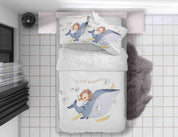 3D Cartoon Shark Girl Sailboat Jellyfish Quilt Cover Set Bedding Set Duvet Cover Pillowcases SF054- Jess Art Decoration