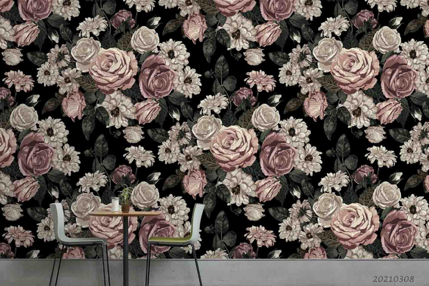 3D Vintage Rose Floral Wall Mural Wallpaper LQH 38- Jess Art Decoration