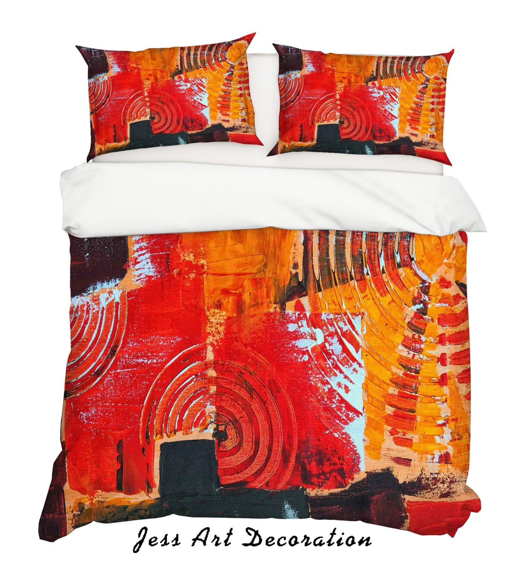 3D Red Abstract Oil Painting Quilt Cover Set Bedding Set Pillowcasesn 72- Jess Art Decoration