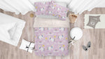 3D Unicorn Purple Quilt Cover Set Bedding Set Pillowcases 74- Jess Art Decoration