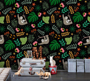 3D Cartoon Leaf Animal Wall Mural Wallpaper 52- Jess Art Decoration