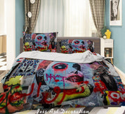 3D Abstract Color Graffiti Quilt Cover Set Bedding Set Duvet Cover Pillowcases 172- Jess Art Decoration