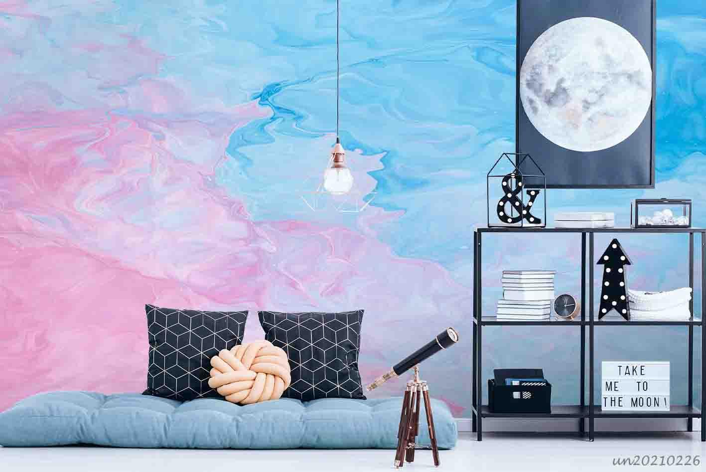 3D Abstract Blue Pink Marble Wall Mural Wallpaper LQH 93- Jess Art Decoration