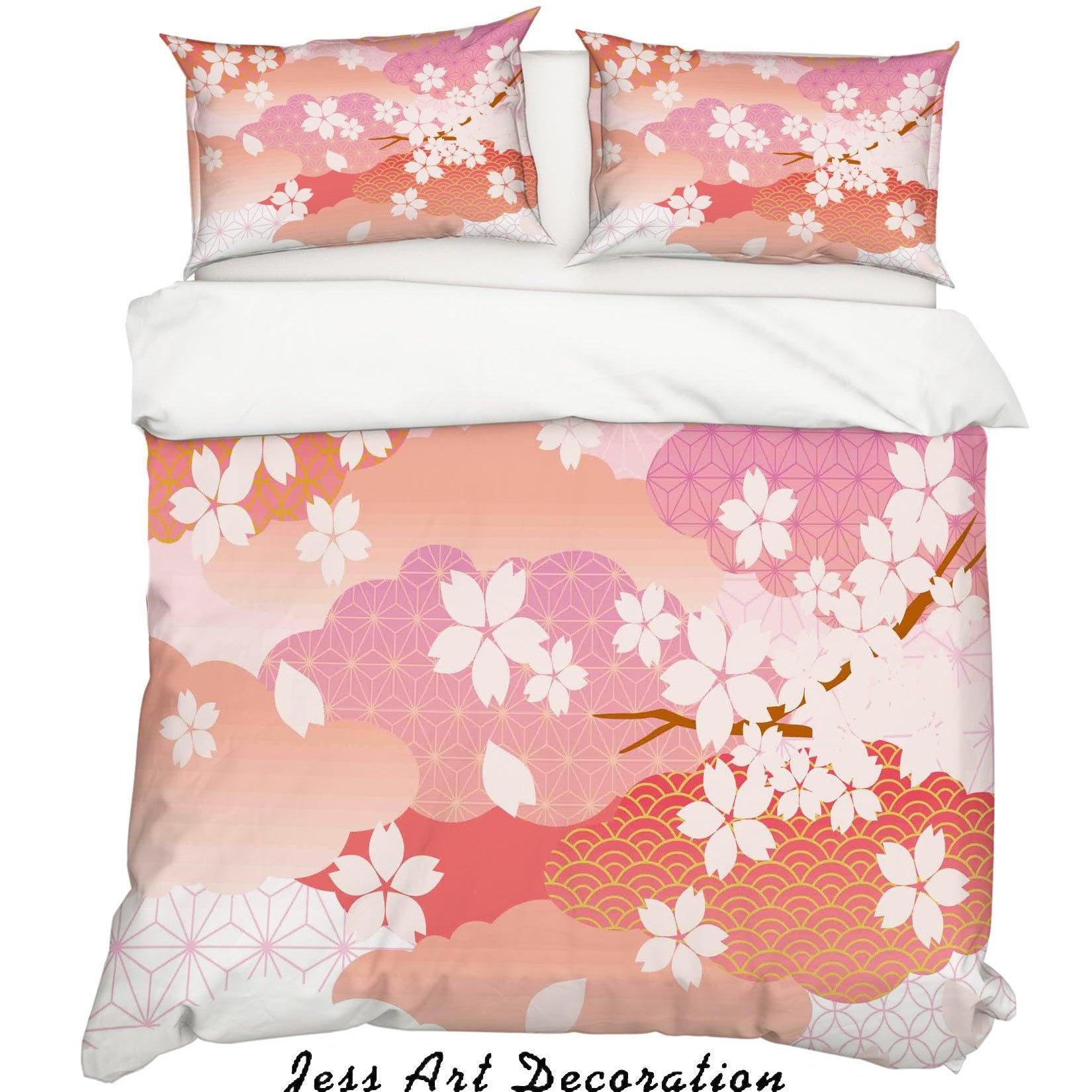 3D White Plum Blossom Floral Quilt Cover Set Bedding Set Pillowcases 32- Jess Art Decoration