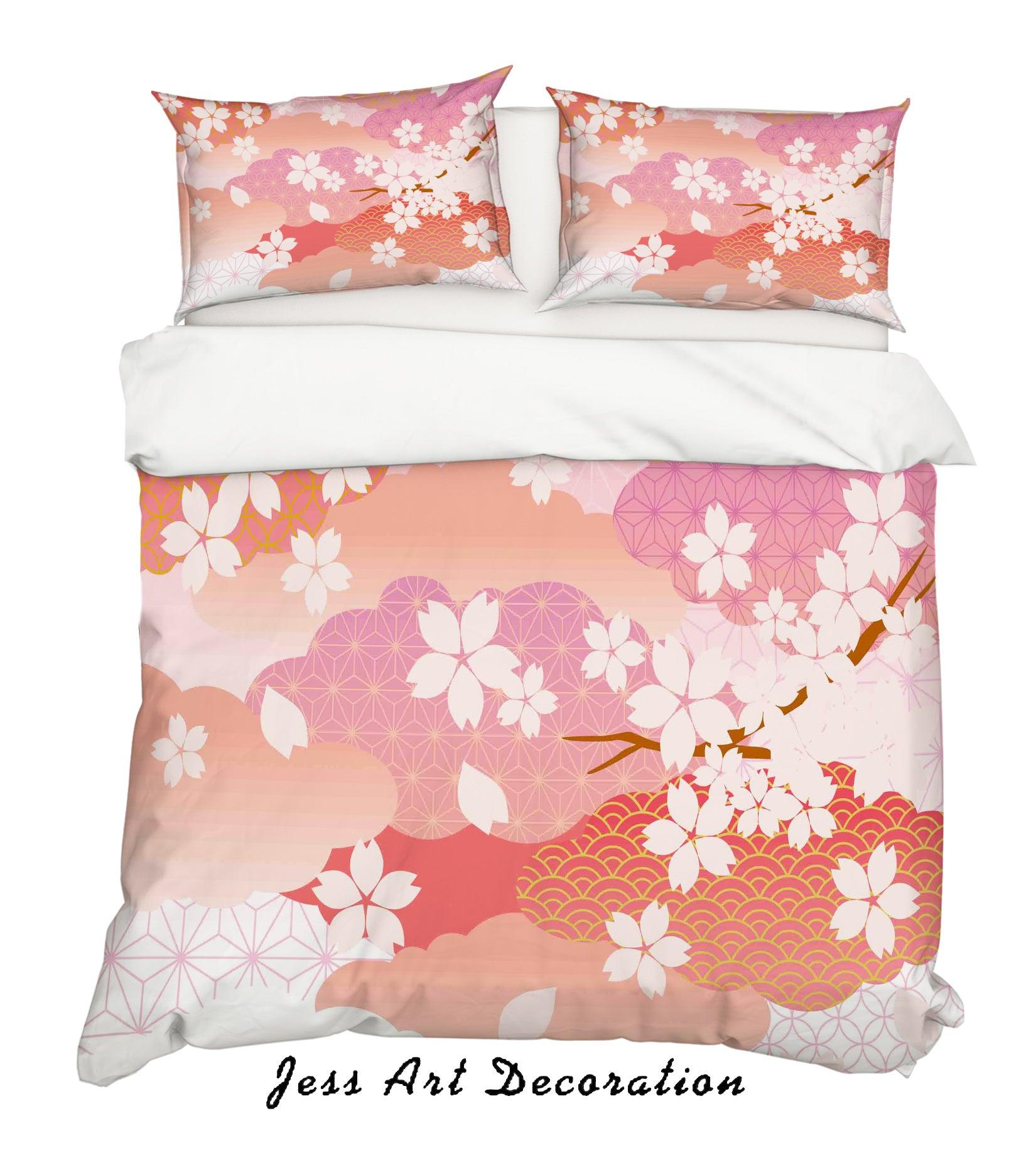 3D White Plum Blossom Floral Quilt Cover Set Bedding Set Pillowcases 32- Jess Art Decoration