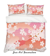3D White Plum Blossom Floral Quilt Cover Set Bedding Set Pillowcases 32- Jess Art Decoration