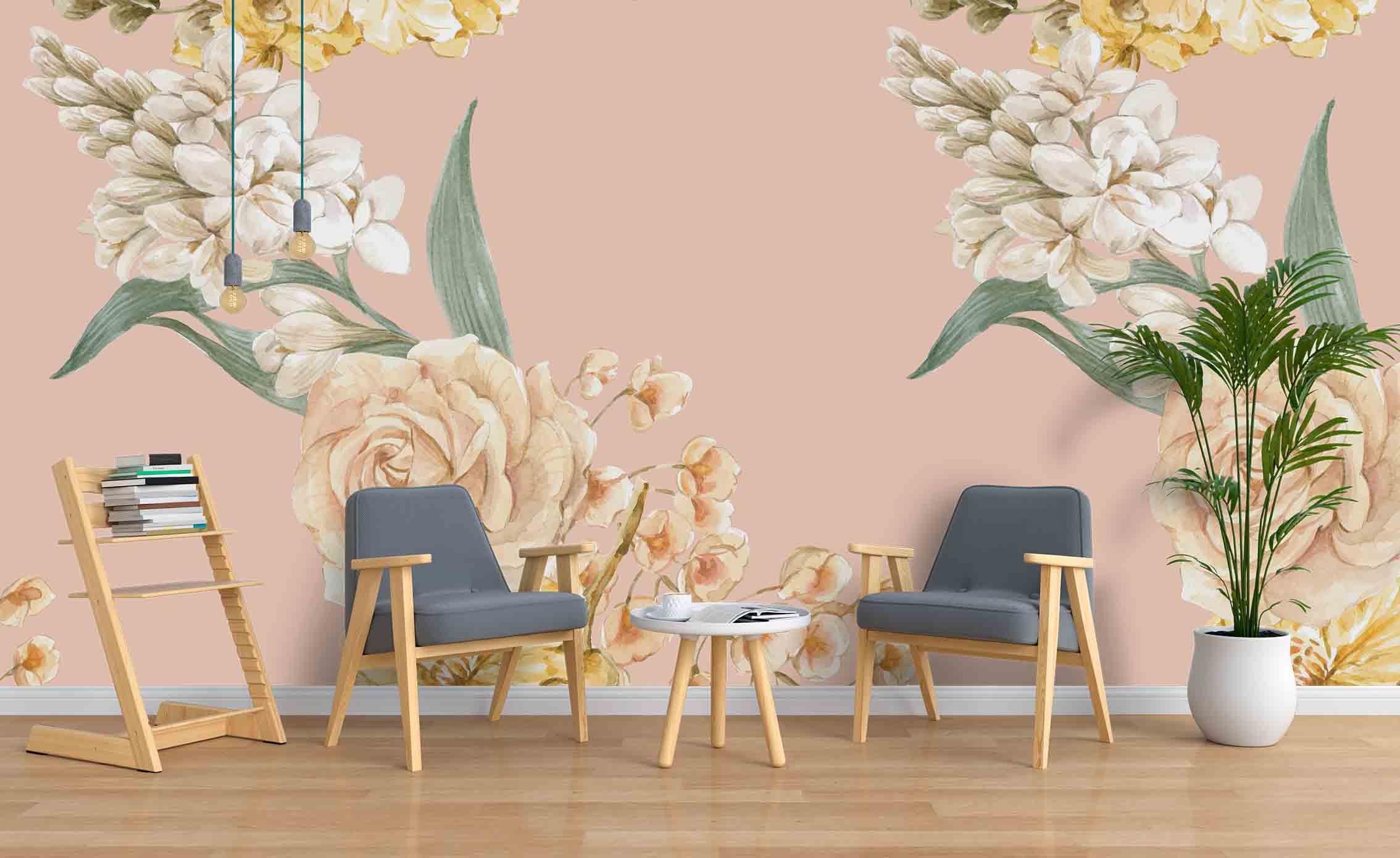3D Peony Flower Wall Mural Wallpaper A126 LQH- Jess Art Decoration
