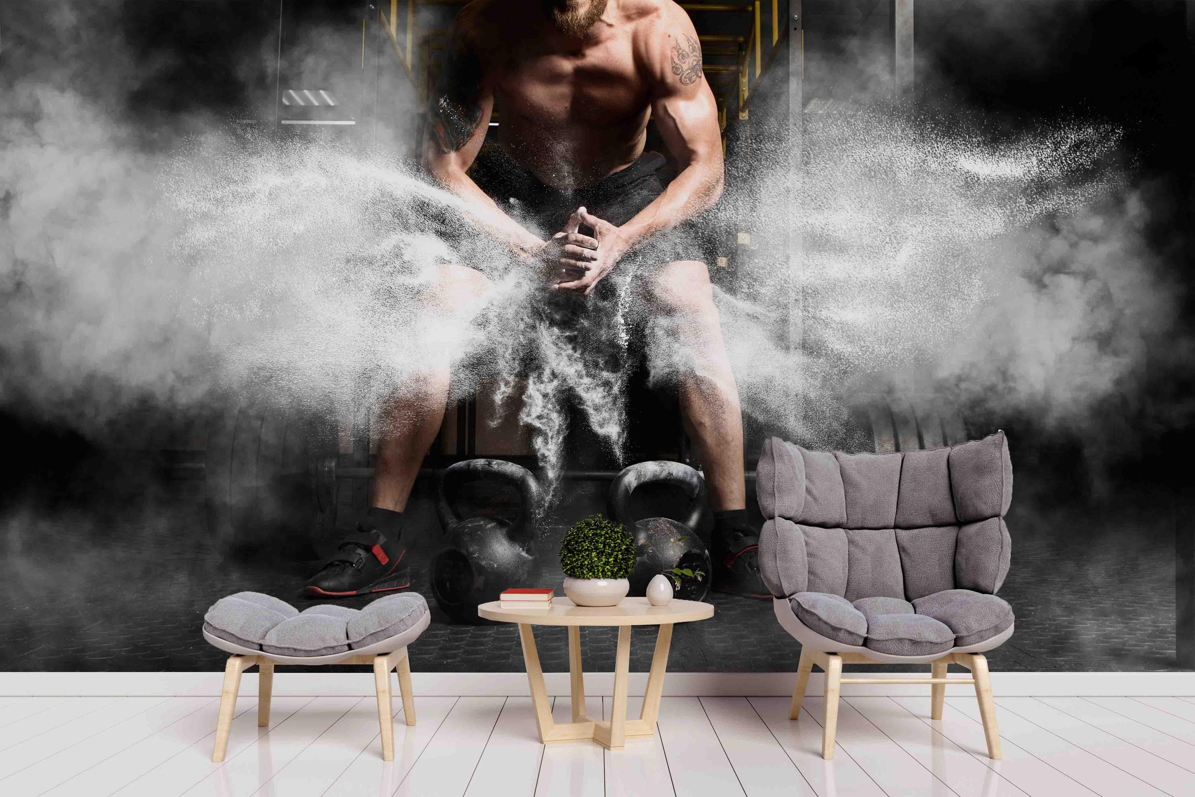 3D Sport Misty Strong Boxer Wall Mural Wallpaper ZY D44- Jess Art Decoration