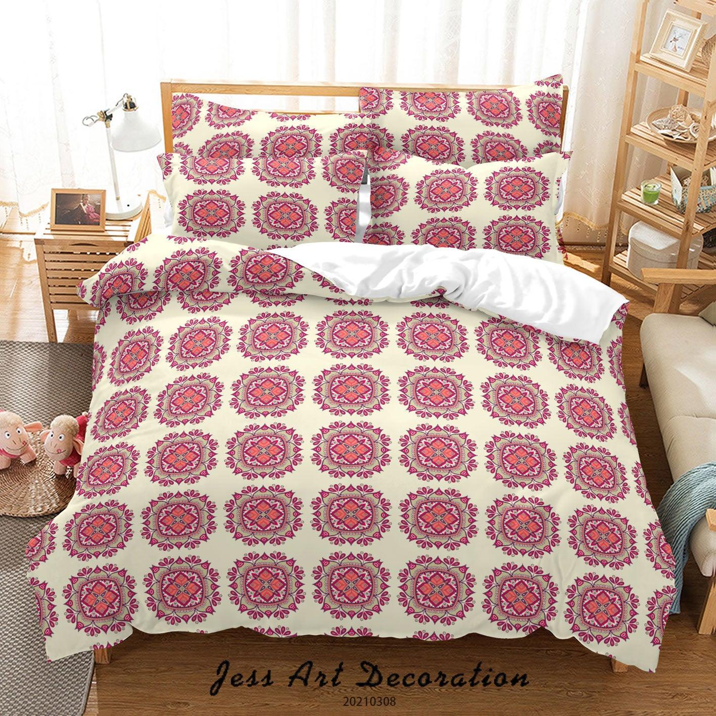 3D Abstract Blue Geometric Floral Quilt Cover Set Bedding Set Duvet Cover Pillowcases 27- Jess Art Decoration