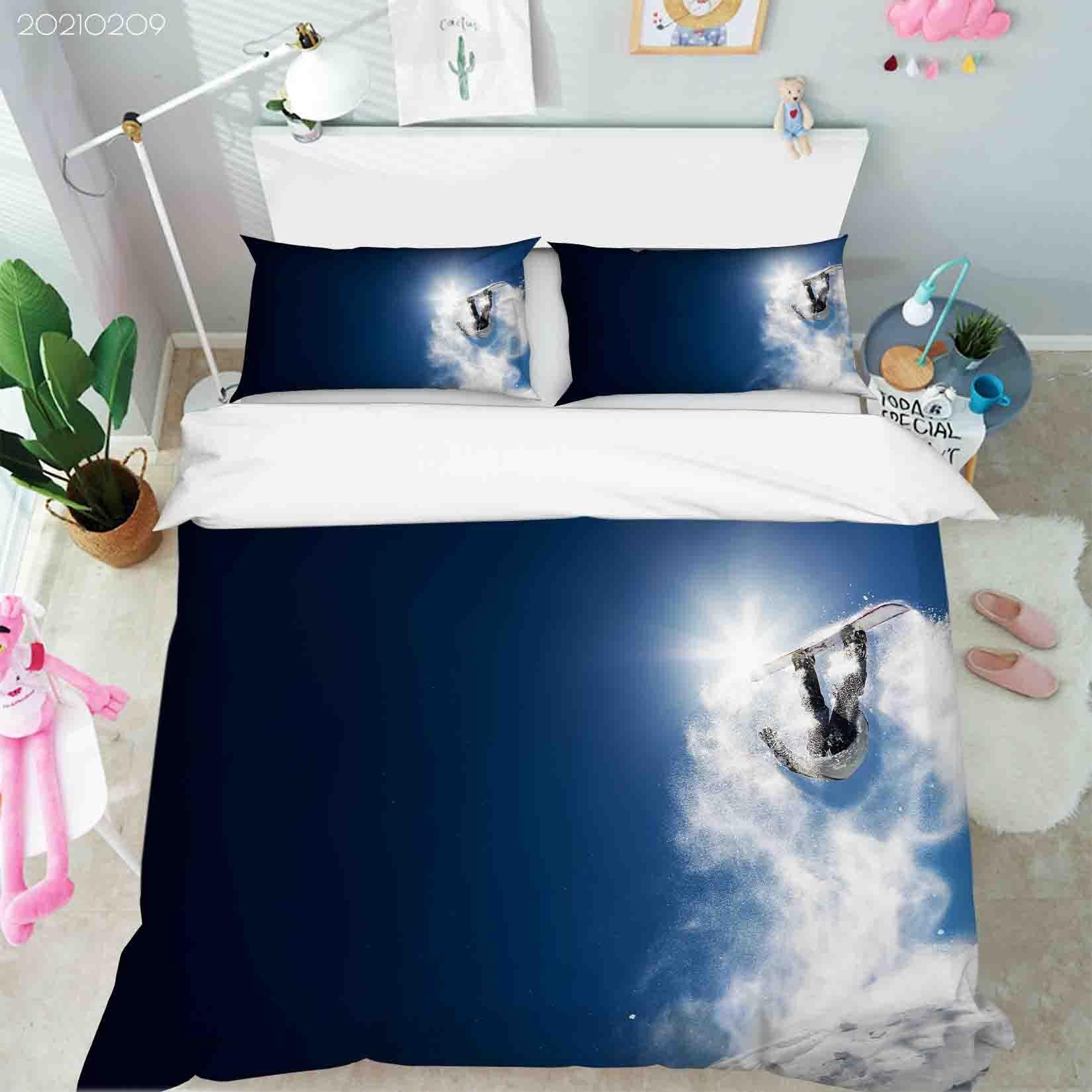 3D Sports Ski Quilt Cover Set Bedding Set Duvet Cover Pillowcases 239- Jess Art Decoration