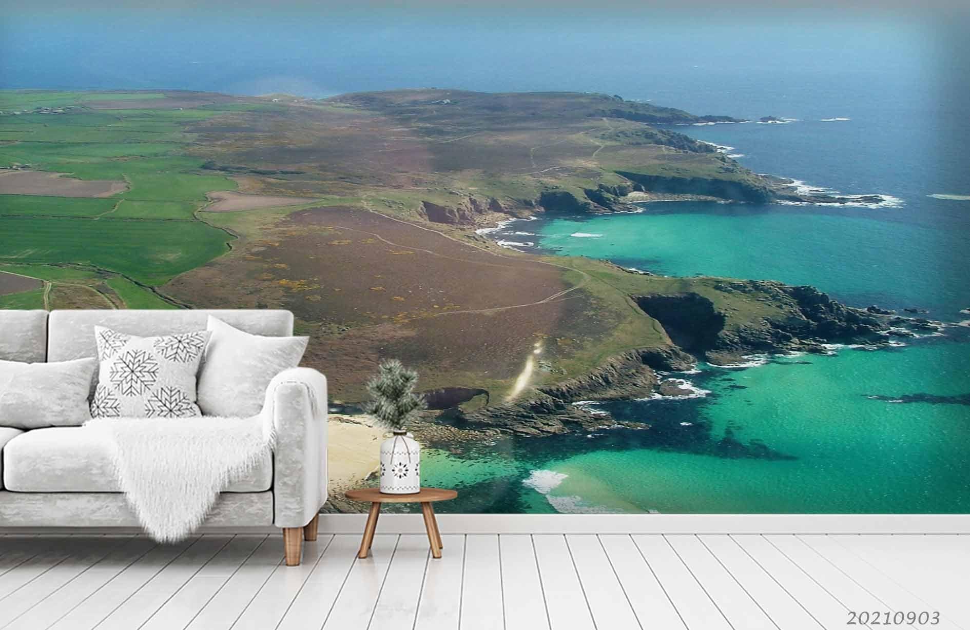 3D Green Sea Landscape Wall Mural Wallpaper LQH 107- Jess Art Decoration