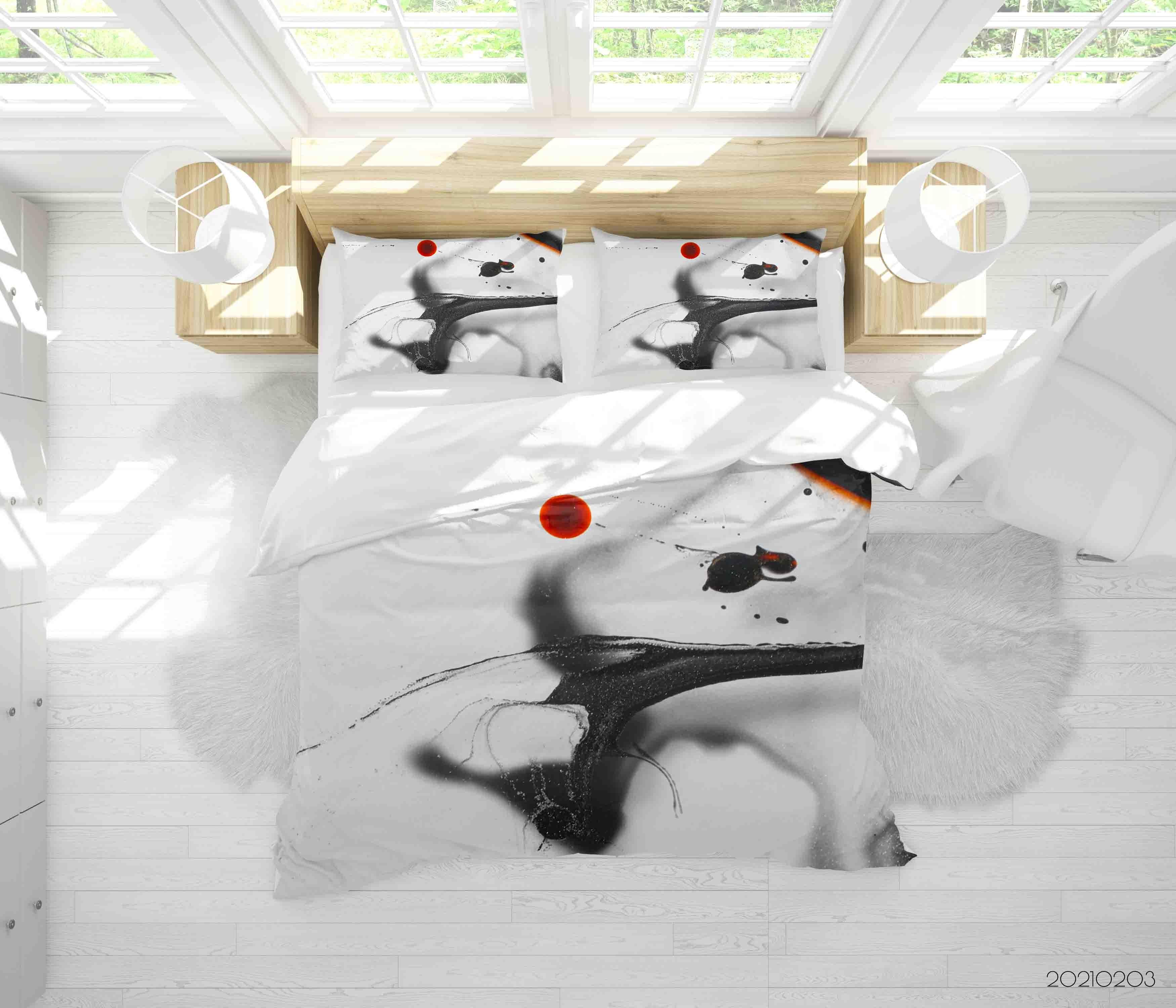 3D Abstract Black Marble Texture Quilt Cover Set Bedding Set Duvet Cover Pillowcases 6- Jess Art Decoration