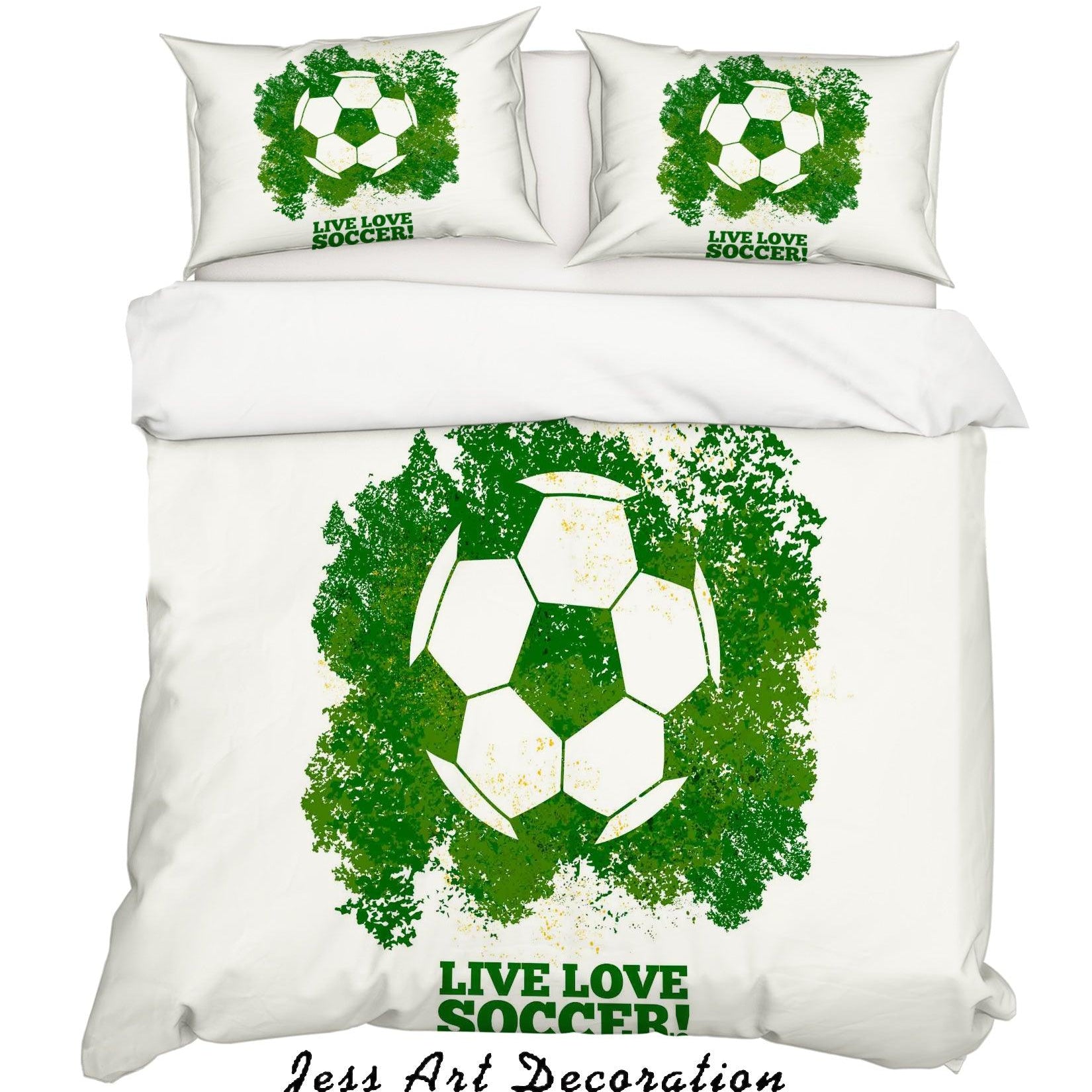 3D Football Soccer Quilt Cover Set Bedding Set Pillowcases 74- Jess Art Decoration