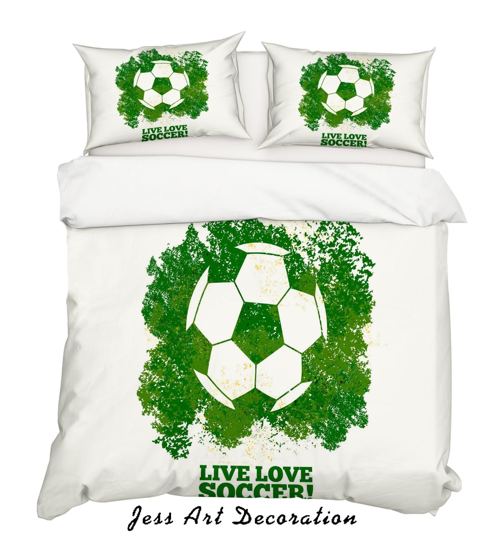 3D Football Soccer Quilt Cover Set Bedding Set Pillowcases 74- Jess Art Decoration