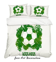 3D Football Soccer Quilt Cover Set Bedding Set Pillowcases 74- Jess Art Decoration
