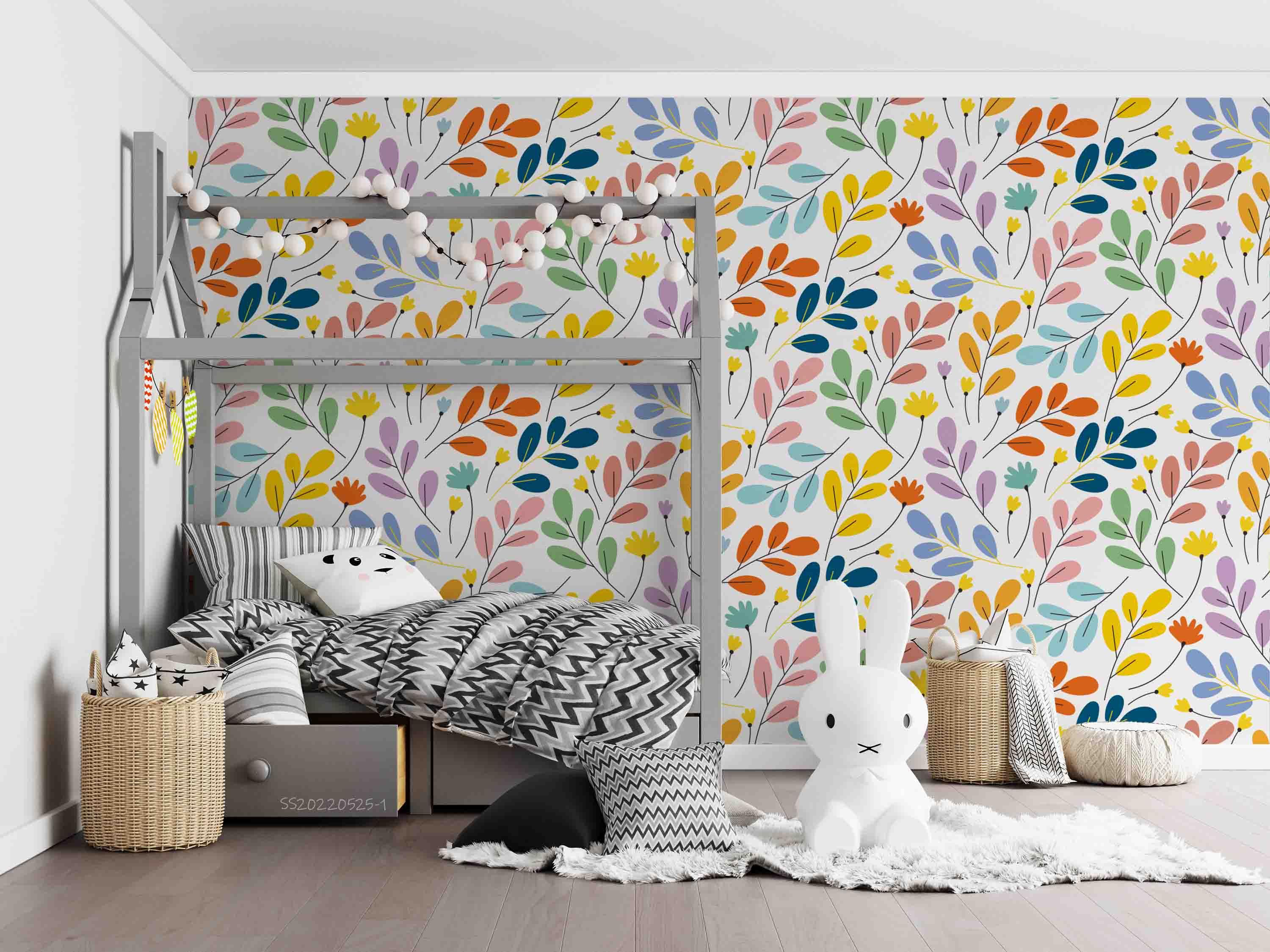 3D Watercolor Colorful Leaf Wall Mural Wallpaper GD 4774- Jess Art Decoration