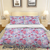 3D Colourful FLowers Leaves Pattern Quilt Cover Set Bedding Set Duvet Cover Pillowcases WJ 1465- Jess Art Decoration
