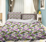 3D Flamingo Floral Leaves Pattern Quilt Cover Set Bedding Set Duvet Cover Pillowcases WJ 3743- Jess Art Decoration