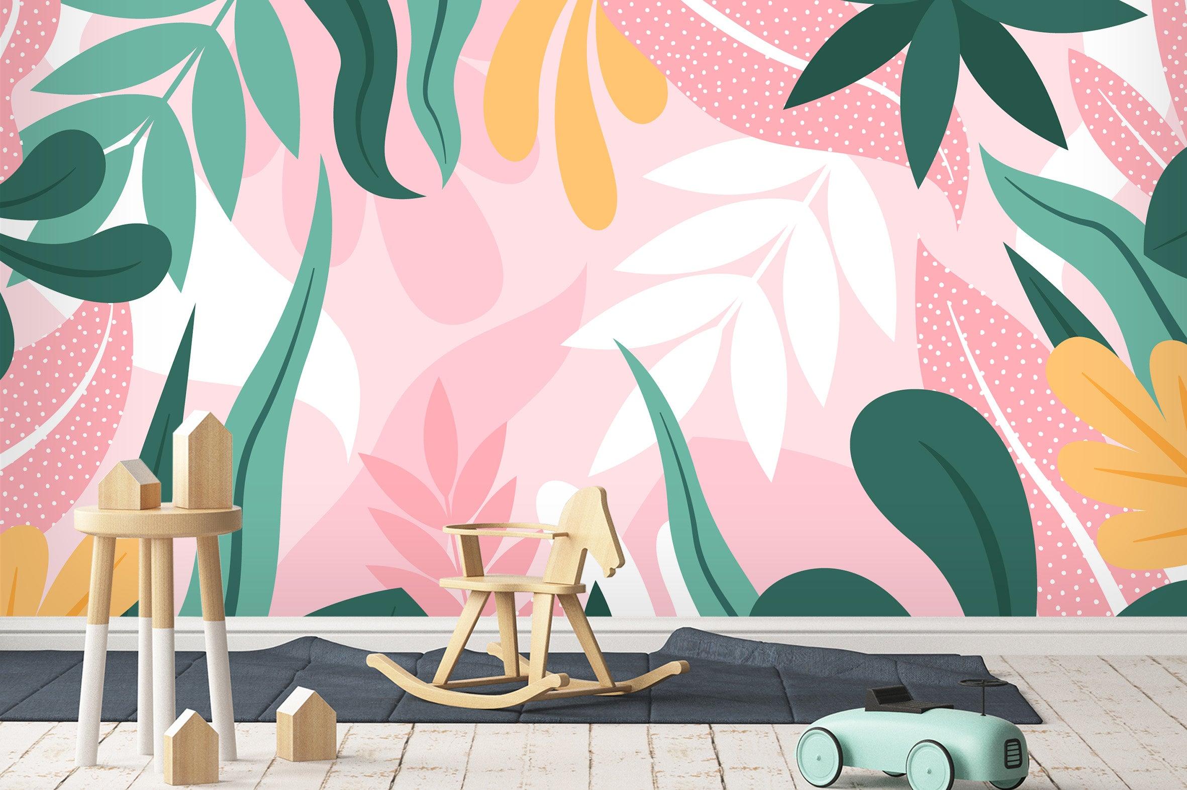 3D Watercolor Green Leaves Wall Mural Wallpaper 35- Jess Art Decoration