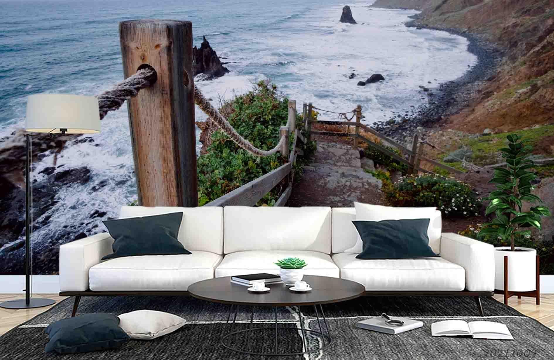 3D Sea Coast Nature Landscape Wall Mural Wallpaper LQH 428- Jess Art Decoration