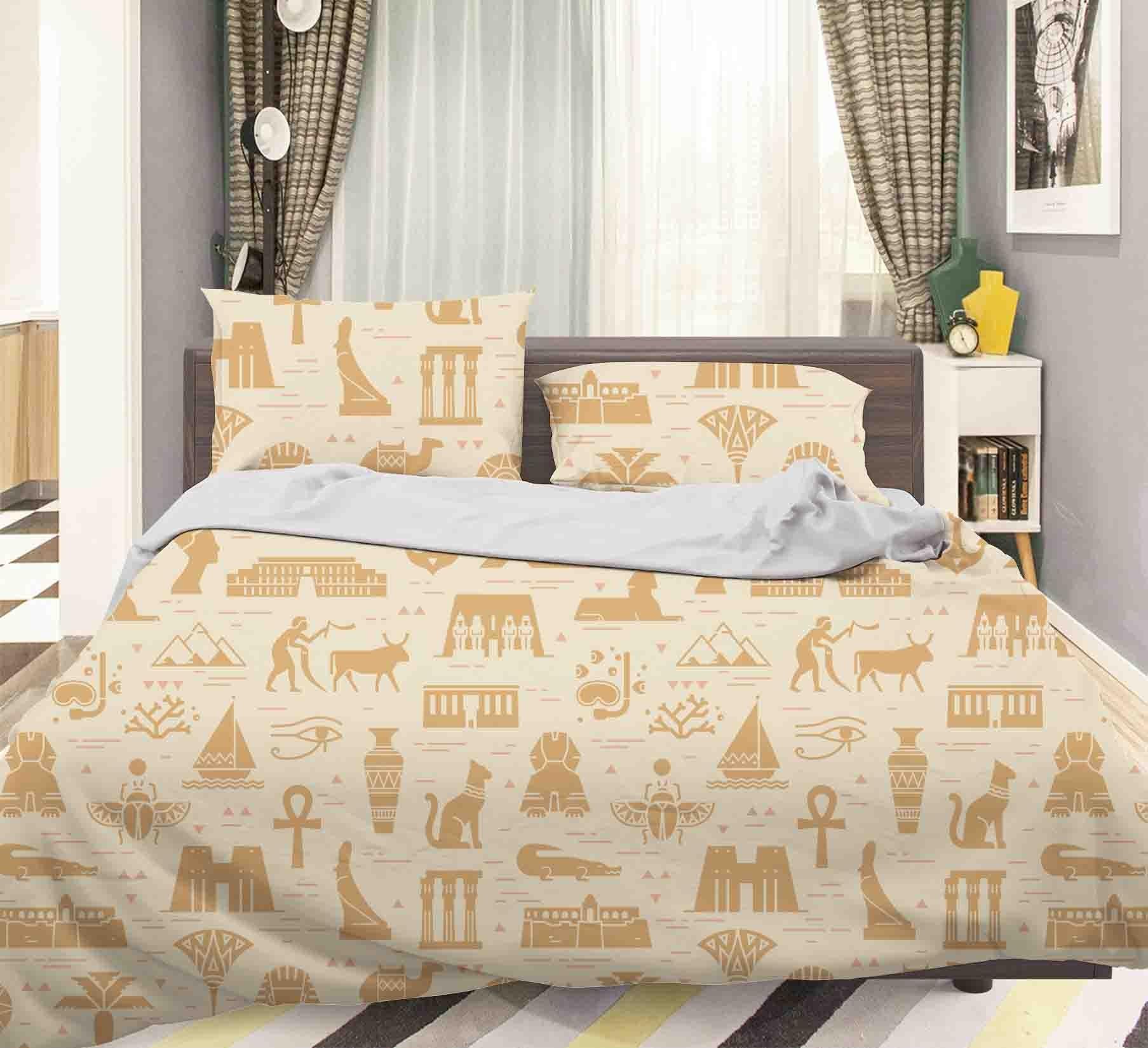 3D Brown Totem Quilt Cover Set Bedding Set Pillowcases 74- Jess Art Decoration