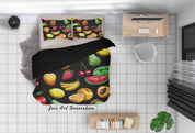 3D Colorful Cherry Mango Fruity Quilt Cover Set Bedding Set Duvet Cover Pillowcases LXL- Jess Art Decoration