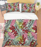 3D Pink Leaves Quilt Cover Set Bedding Set Pillowcases 159- Jess Art Decoration