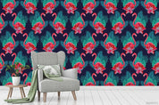 3D Floral Flamingo Plant Wall Mural Wallpaper LXL 385- Jess Art Decoration
