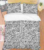 3D Abstract Comic Art Graffiti Quilt Cover Set Bedding Set Duvet Cover Pillowcases 8- Jess Art Decoration