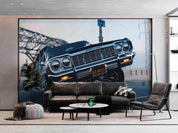 3D Black Retro Car Highway Wall Mural Wallpaper GD 3101- Jess Art Decoration