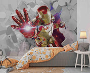 3D Armoured Film Hero armoured superhero action mural wall mural wallpaper for kids room
