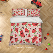 3D Watermelon Fruity Pink Quilt Cover Set Bedding Set Duvet Cover Pillowcases LXL- Jess Art Decoration