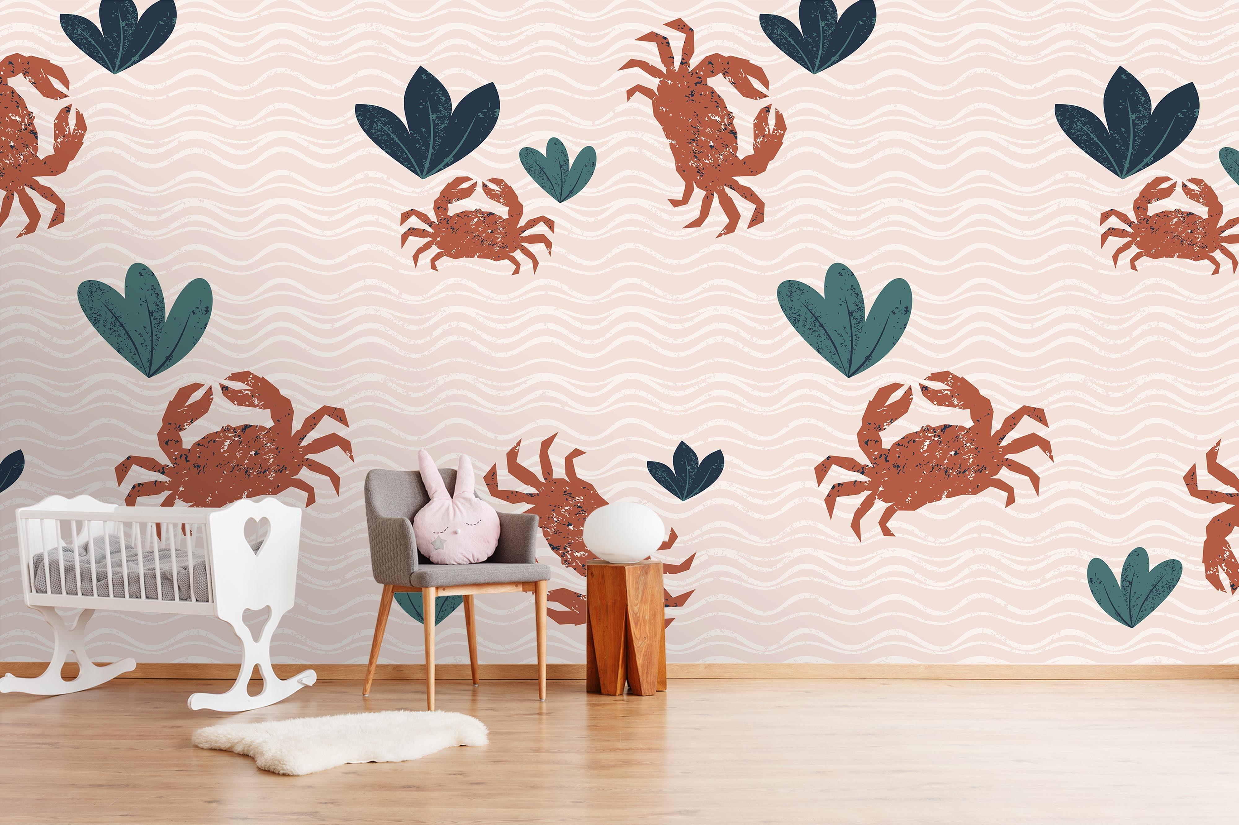 3D Crab Plants Wall Mural Wallpaper 01- Jess Art Decoration