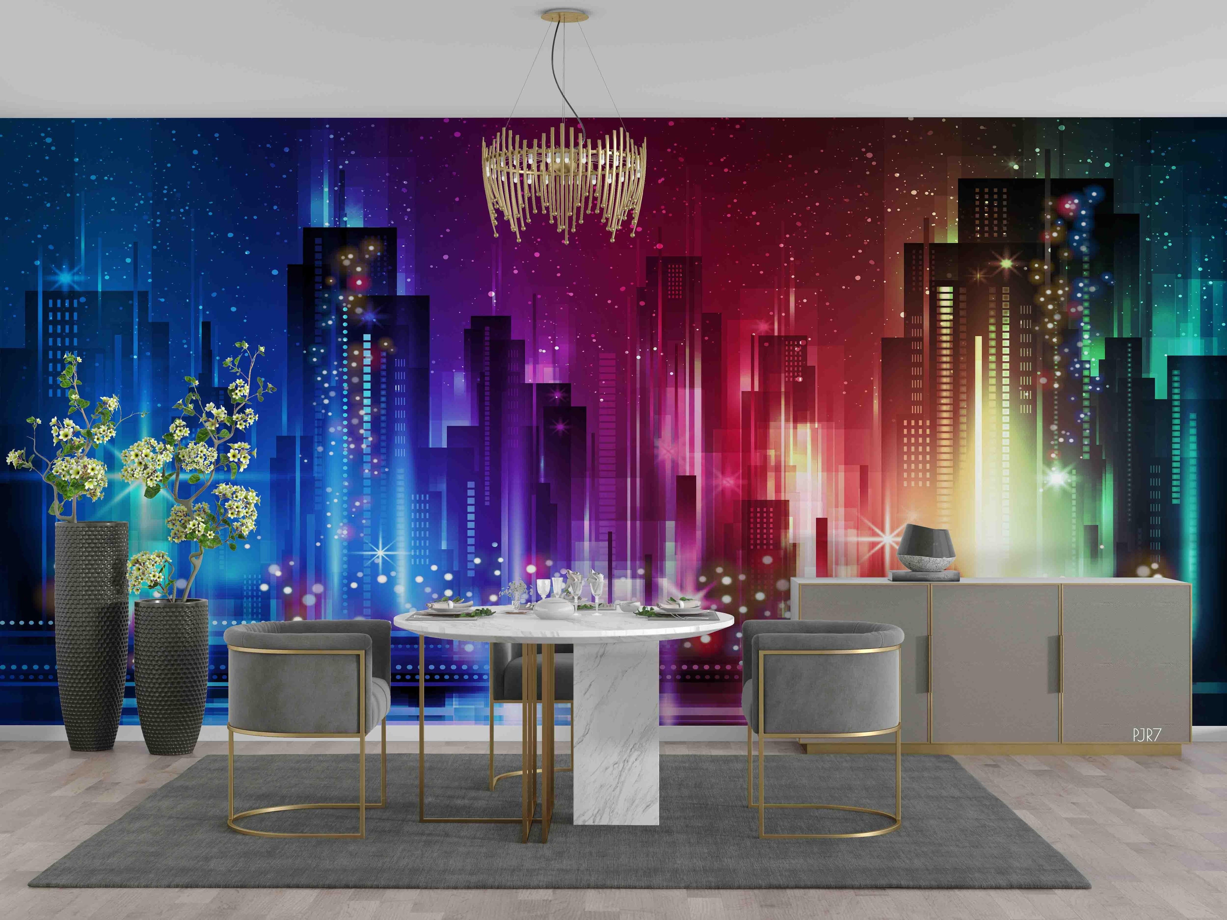 3D Landscape Morden City Building Light Wall Mural Wallpaper WJ 6707- Jess Art Decoration
