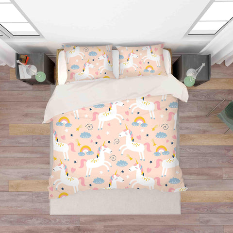 3D Unicorn Rainbow Quilt Cover Set Bedding Set Pillowcases 54- Jess Art Decoration