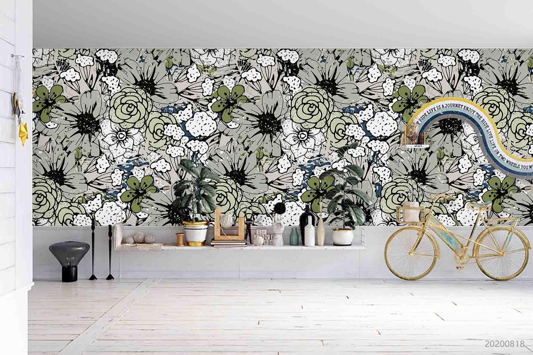 3D Vintage Floral Pattern Wall Mural Wallpaper LXL 1166- Jess Art Decoration