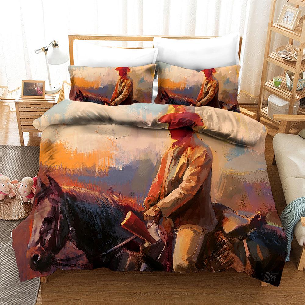 3D West Cowboy Quilt Cover Set Bedding Set Pillowcases 26- Jess Art Decoration